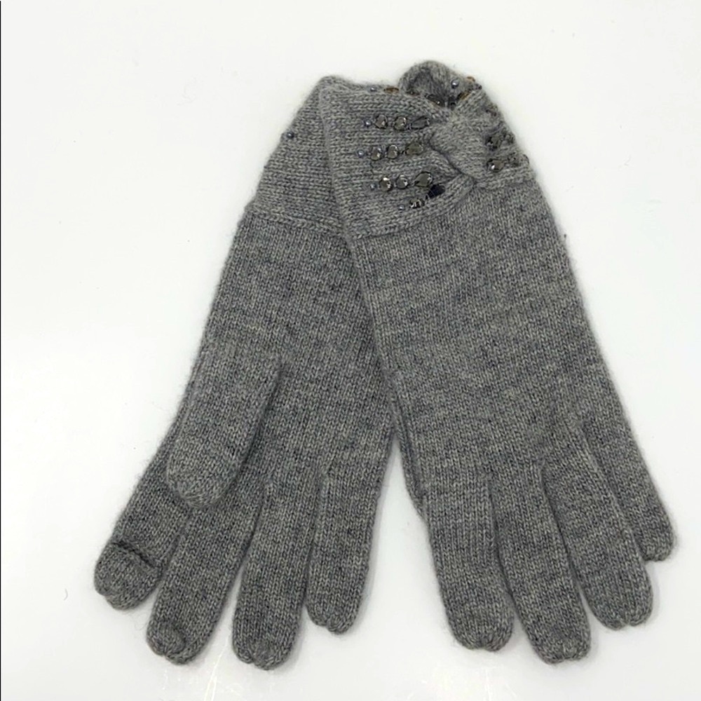 Portolano gray Cashmere-Wool Tech Gloves Touchscreen One Size Luxury NWT